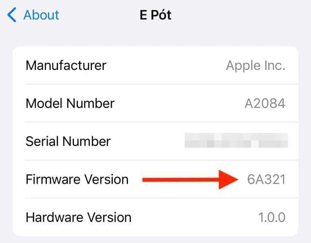 Update software for AirPods