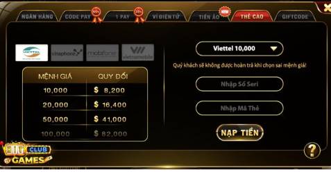 Hướng dẫn nạp tiền vào Hit Club thành công từ lần đầu tiên