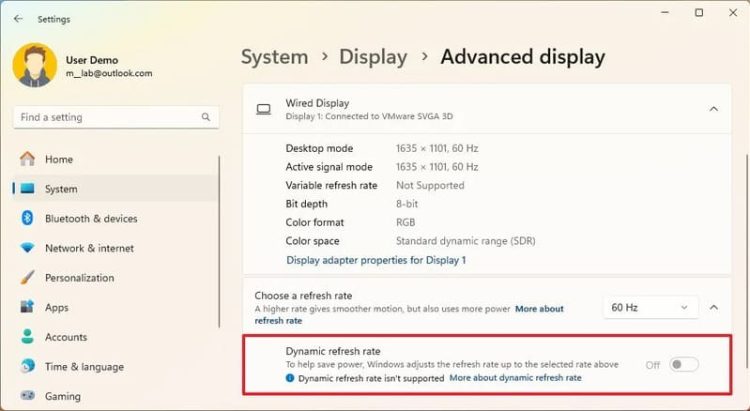 How to enable Dynamic Refresh Rate to automatically change the screen ...