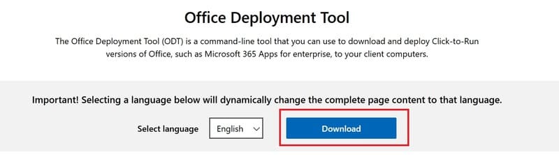 Download Office Deployment Tool