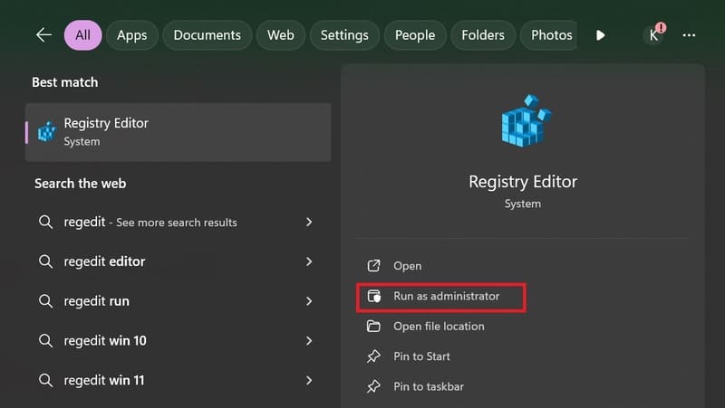 Open Registry Editor