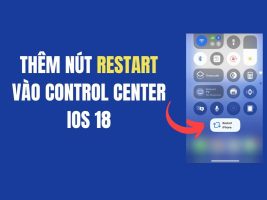 Instructions for adding the Restart button to Control Center iOS 18