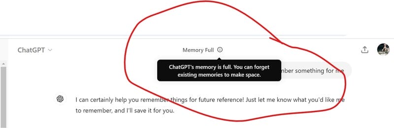 Hướng dẫn chi tiết cách fix lỗi Memory Full của ChatGPT 9 Lỗi Memory Full của ChatGPT