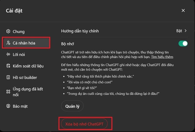 Hướng dẫn chi tiết cách fix lỗi Memory Full của ChatGPT 11 Cách fix lỗi Memory Full của ChatGPT