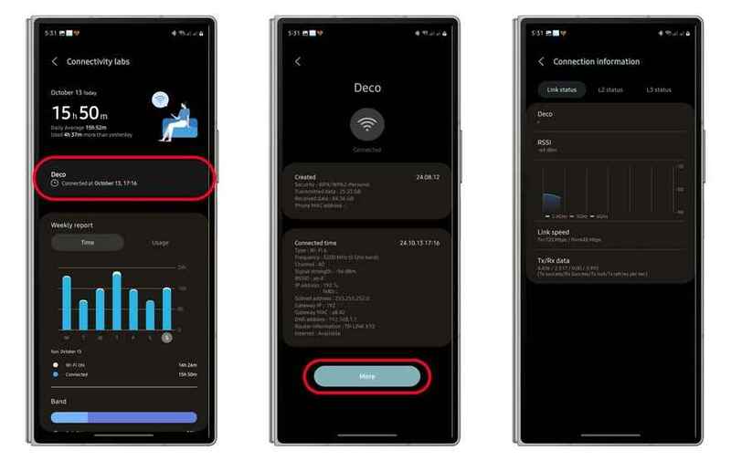 Access the connection information of the current Wi-Fi network