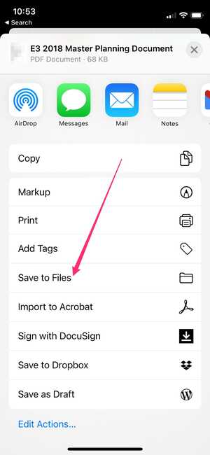 Select Save to Files