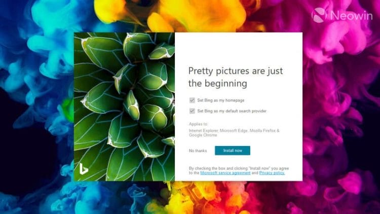 Instructions for downloading and installing Bing Wallpaper on Microsoft ...