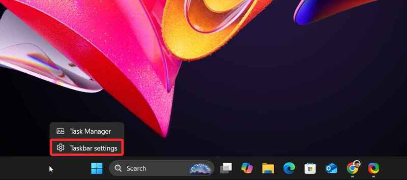 Instructions for adding Weather Widget to the Windows 11 Taskbar