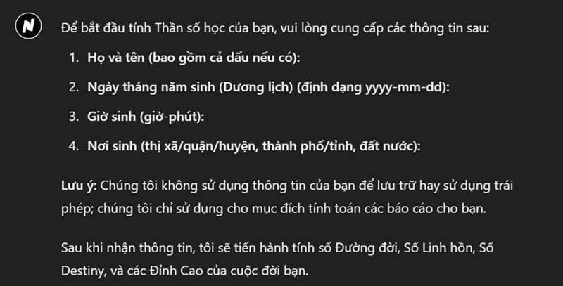 Nhập thông tin đầy đủ