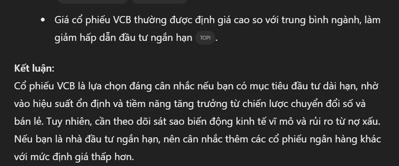 Công cụ đưa ra đánh giá và đề xuất