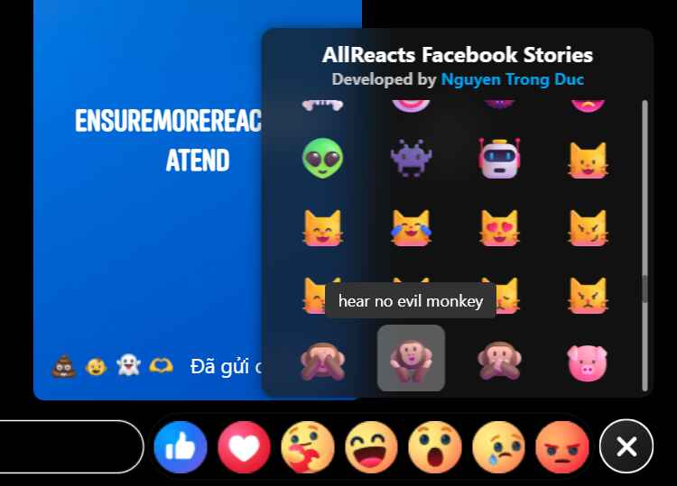 Thả emoji bất kỳ lên story với AllReacts