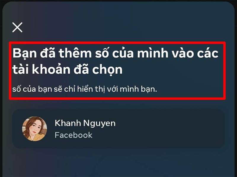 Thông báo xác thực tài khoản thành công