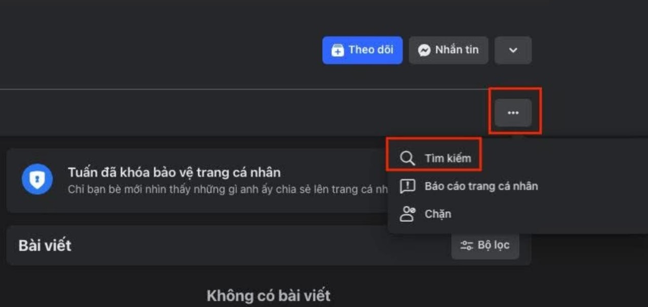 Chọn tùy chọn Tìm kiếm