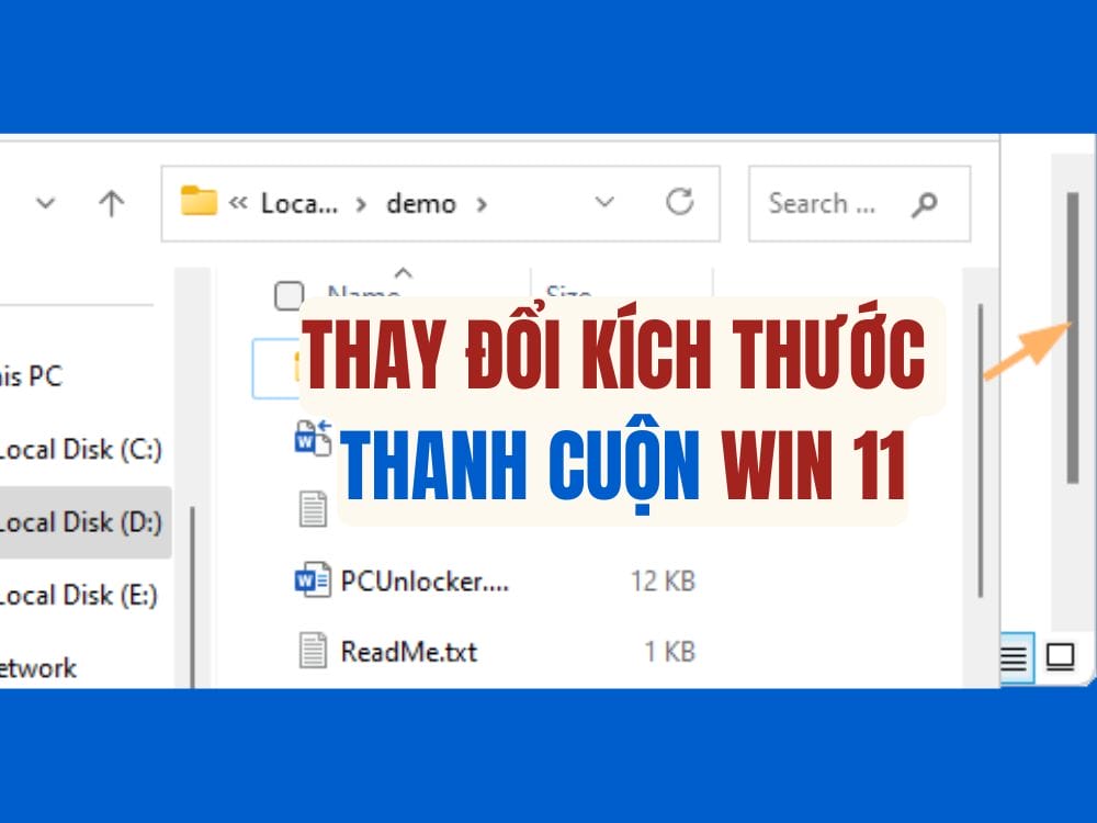 How to adjust the size of the scroll bar on Windows 11