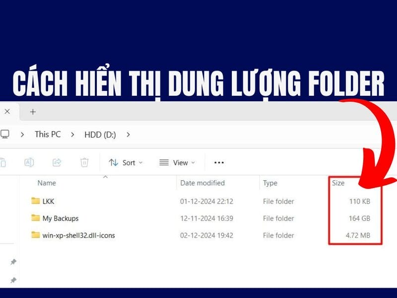 How to display folder capacity in the Explorer file