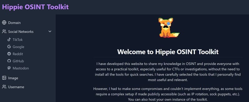 Hippie Osint Toolkit: Summary of many useful Osint tools 17 Hippie osint Toolkit