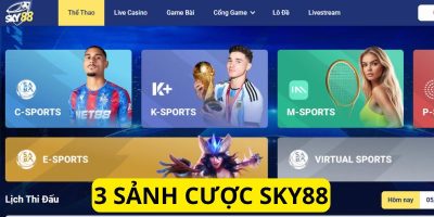 Top 3 sảnh cược sky88 theo danh mục thể thao uy tín nhất