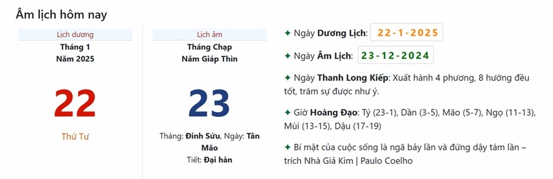 Cung cấp thông tin về ngày hiện tại