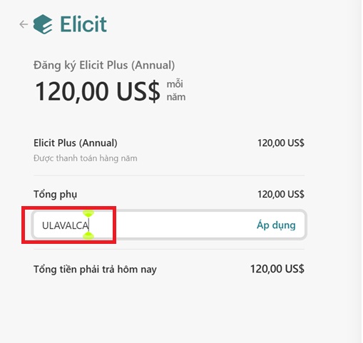 Nhập mã Code “ULAVALCA”