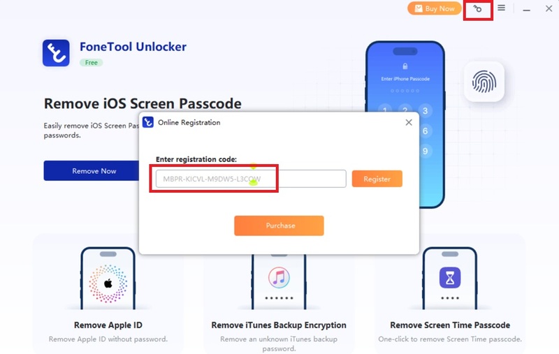 Nhập mã license key vào