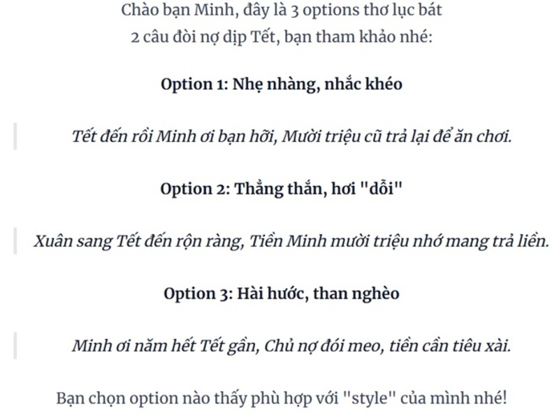 Chọn bài thơ ưng ý nhất