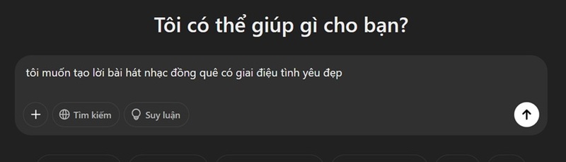 Dùng ChatGPT tạo lyrics