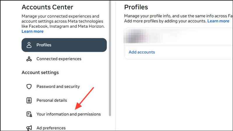 Hướng dẫn tải tất cả ảnh và story từ Instagram 21 Nhấp vào Your information and permissions