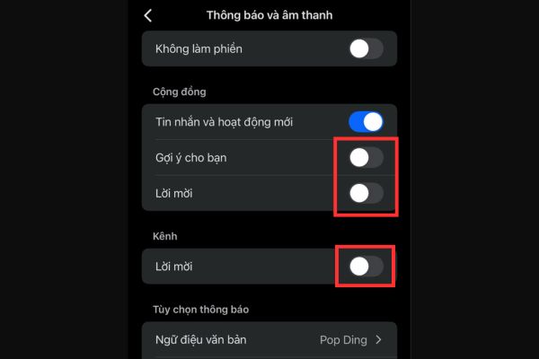 Cách chặn lời mời tham gia kênh cộng đồng Messenger đơn giản 11 Tắt những mục sau