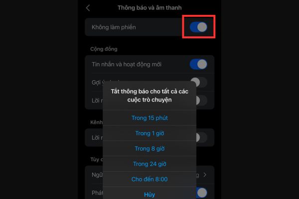 Cách chặn lời mời tham gia kênh cộng đồng Messenger đơn giản 12 Kích hoạt chế độ Không làm phiền