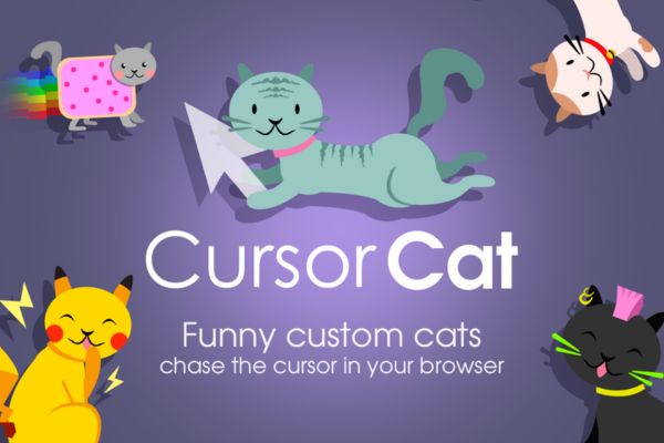 Surf the web more fun with Cursor Cat: Cat chased the mouse pointer