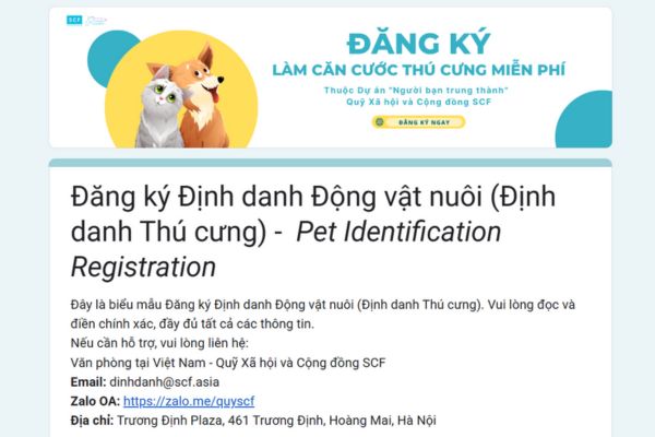 Hướng dẫn đăng ký Thẻ định danh thú cưng 10 Hướng dẫn đăng ký thẻ định danh thú cưng