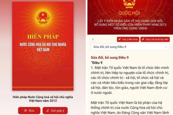 Guide to comment on the constitution amendment on VNEID 13 Choose to read or send suggestions
