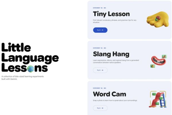 Little Language Lessons: Học ngoại ngữ với AI của Google 11 Little Language Lessons gồm những công cụ nào?