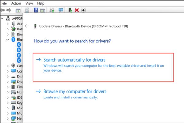 Chọn mục Search automatically for drivers
