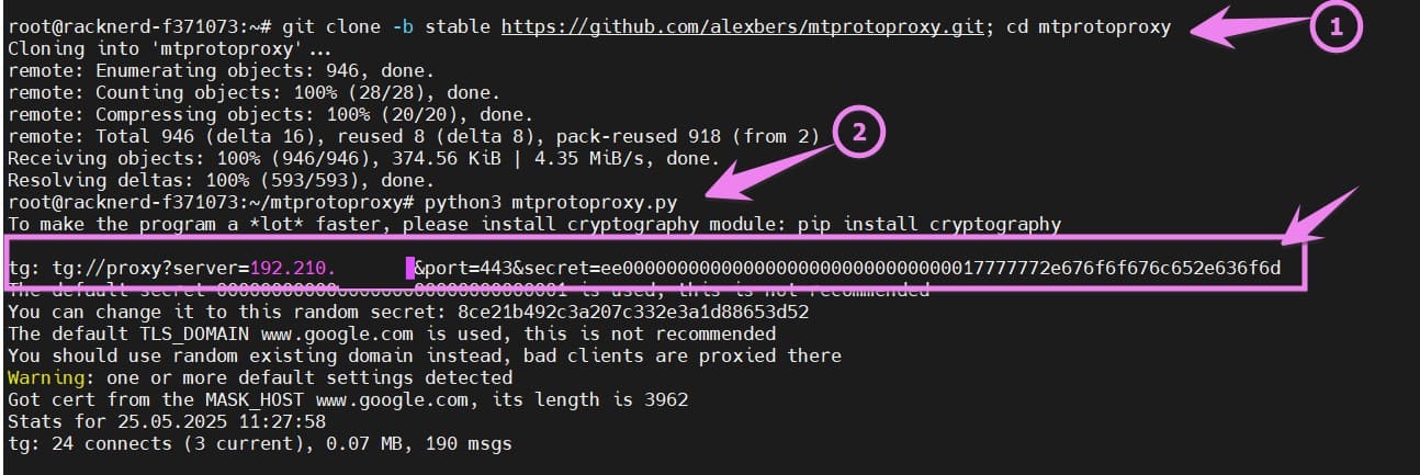 tao MTProto proxy telegram