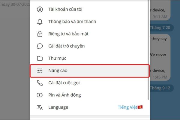 Nhấp vào Nâng cao