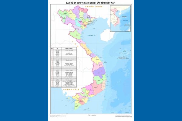 Link tải bản đồ 34 tỉnh thành mới của Việt Nam 9 Chi tiết bản đồ 34 tỉnh thành mới của Việt Nam