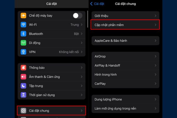 Chọn Cập nhật phần mềm