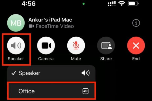 Click on the speaker icon and select Apple TV