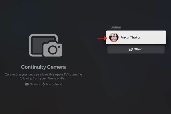 Instructions on how to use Facetime on Apple TV
