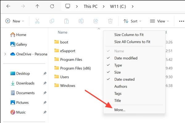 Nhấp vào tùy chọn More…