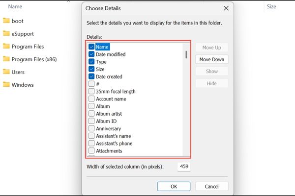 Cách thêm bớt cột trong File Explorer cho một thư mục cụ thể