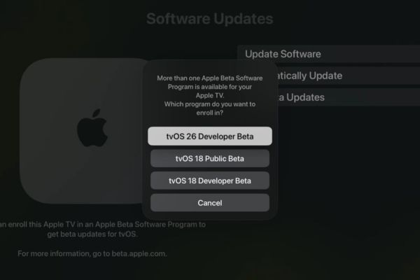 Cài tvOS 26 Developer Beta trên Apple TV để hát karaoke bằng iPhone 13 Chọn tvOS 26 Developer Bet