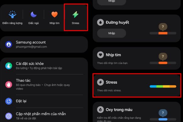 Những điều cần biết khi mua Galaxy Ring 21 Tìm đến mục Stress