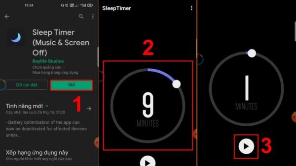 Dùng Sleep Timer