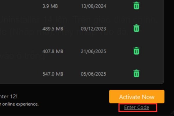 Hướng dẫn nhận key IObit Uninstaller 14 miễn phí 6 tháng 18 Nhấn Enter Code