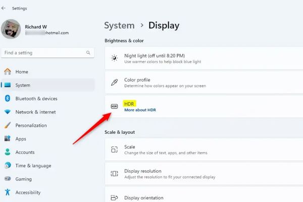 Kích hoạt Dolby Vision HDR Windows 11 trải nghiệm hình ảnh đỉnh cao 14 Chọn HDR
