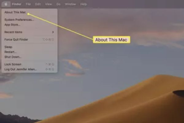 Chọn Giới thiệu về máy Mac này