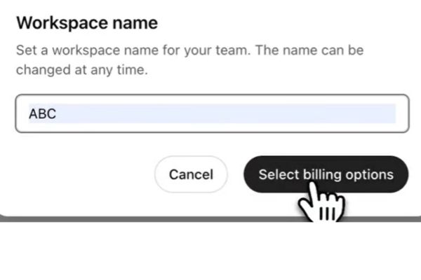 Instructions for registering chatgpt team at $ 1 16 Select Select Billing Options