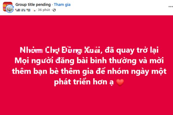 Nguyên nhân các group Facebook bay màu hàng loạt 17 Nhiều nhóm vẫn bị kẹt với cái tên "Group title pending"